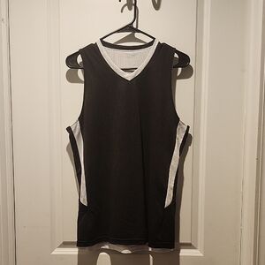 Black and White Sleeveless Top